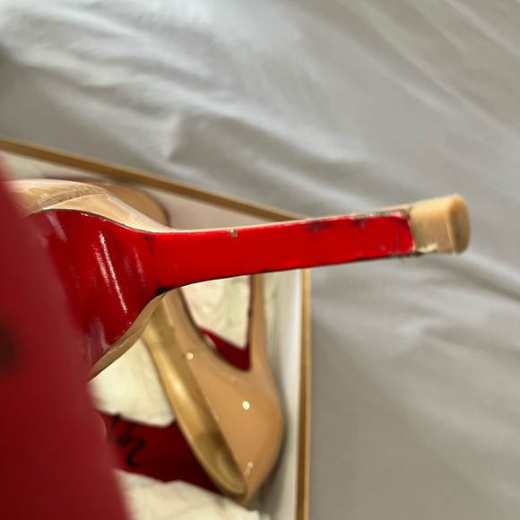 Christian Louboutin Banane 140 mm nude platform heels size 37.5 - Picture 6 of 8